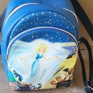 Disney Blue Backpack with pinocchio Design